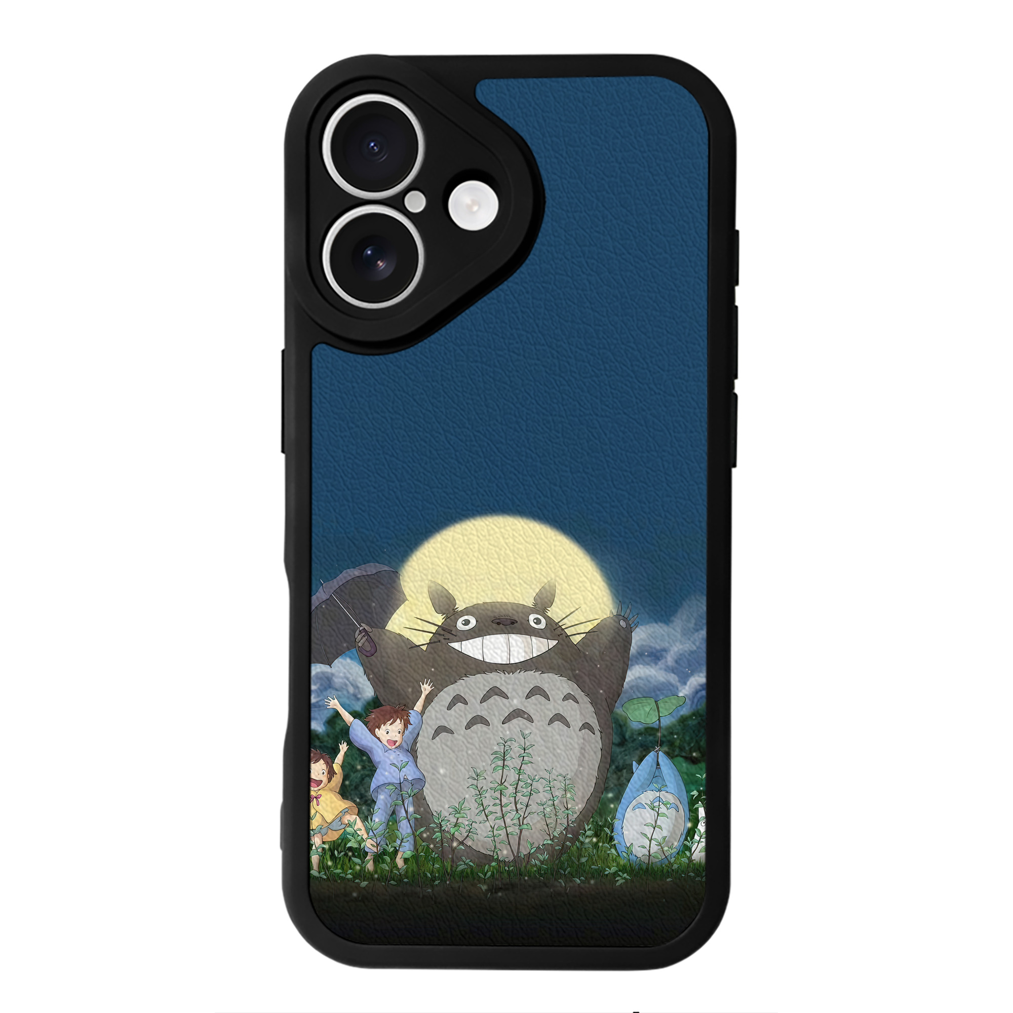 となりのトトロ 草壁メイ 草壁サツキ My Neighbor Totoro Satsuki Kusakabe Mei Kusakabe 【iPhone 16シリーズ対応】シリコンスマホケース（レザー調） 材質：シリコン